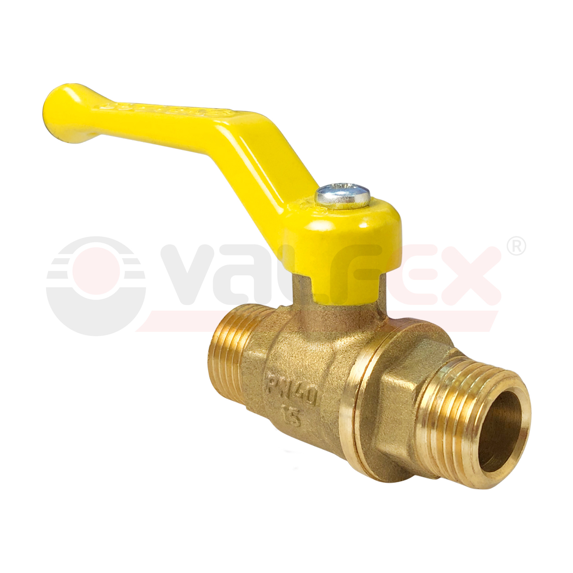 Кран шаровый латунный VALFEX   газ НР/НР Ду 20 (3/4") Ру 40 рычаг 